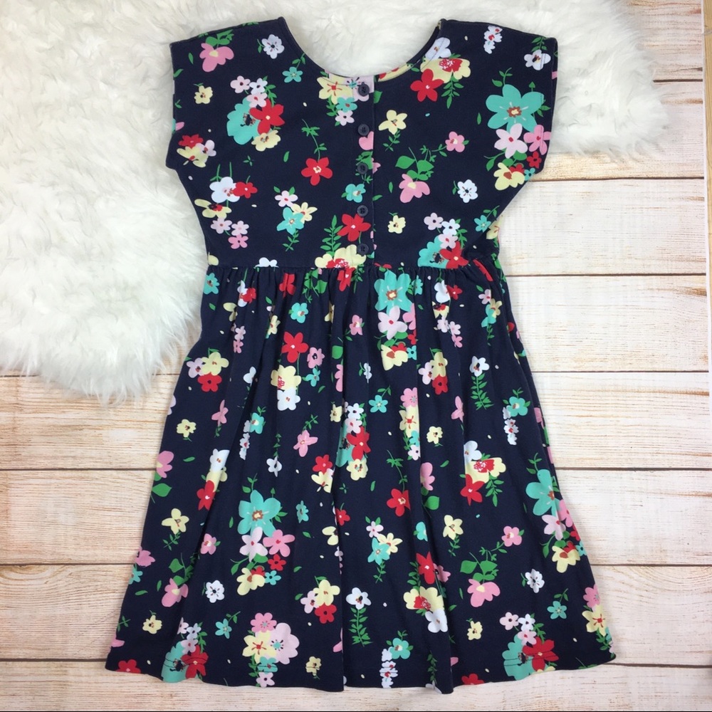 Hanna Andersson navy floral knit dress 150/US 12 - Picture 1 of 6
